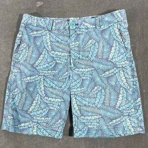 Vineyard Vines Men's Size 33 Blue Palm Leaf Print Chino‎ Shorts